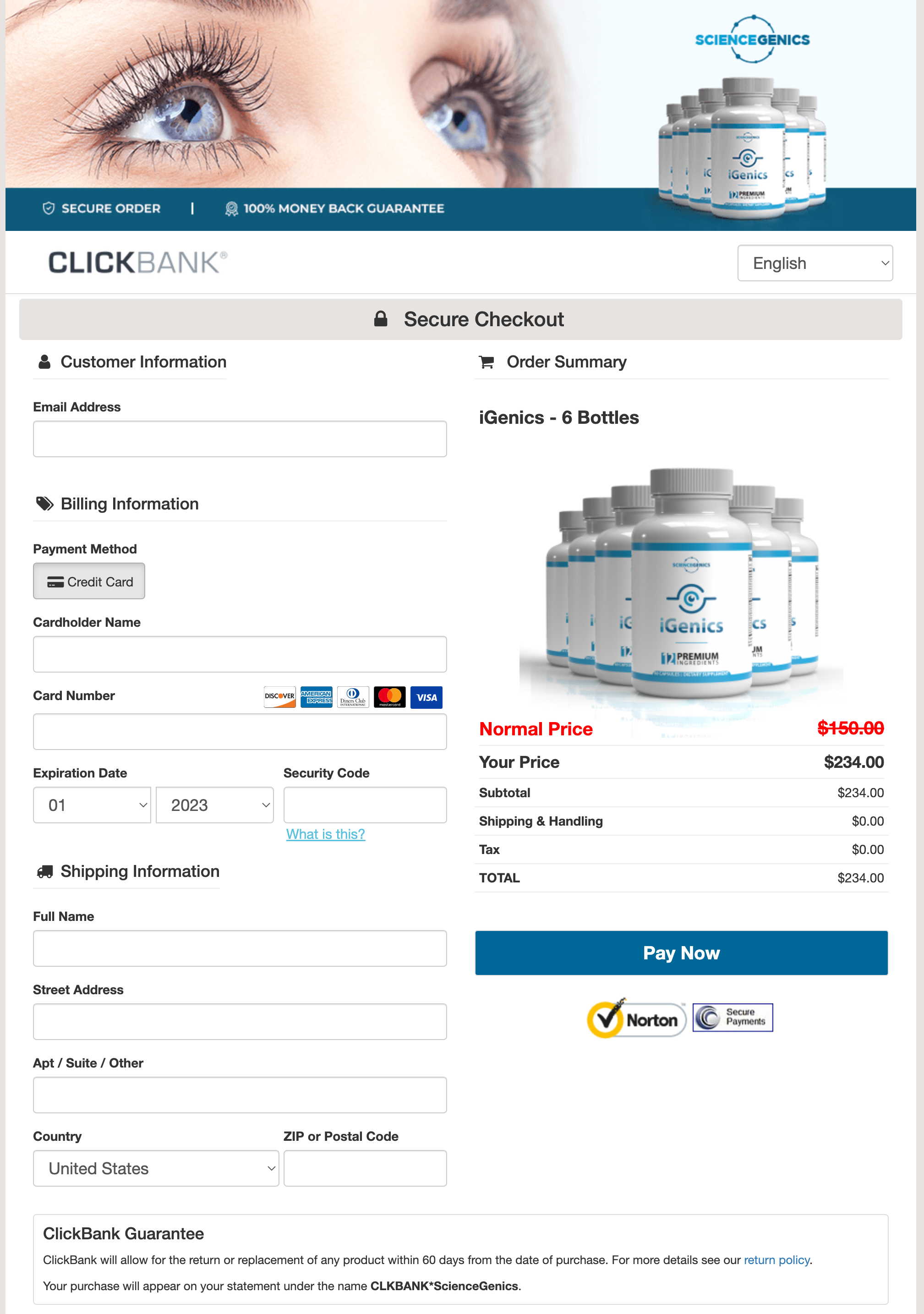 iGenics - Order Page